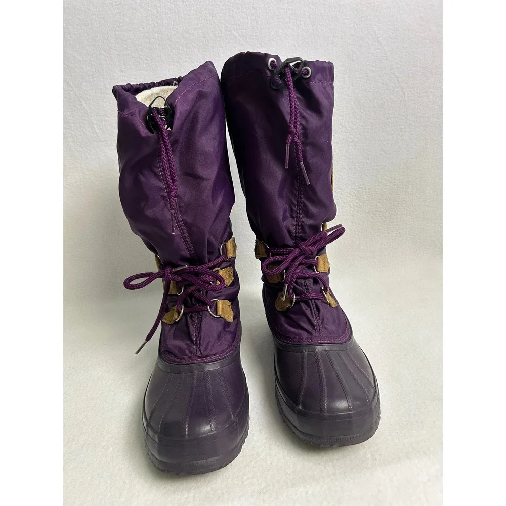 Wintercore Vintage Sorel Women 8 Purple Snowlion Waterproof Insulated Snow Boots